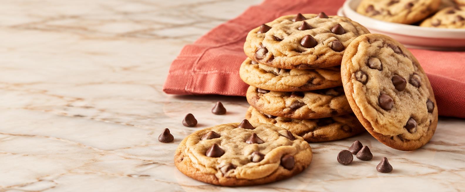 Stack of chocolate chip cookies